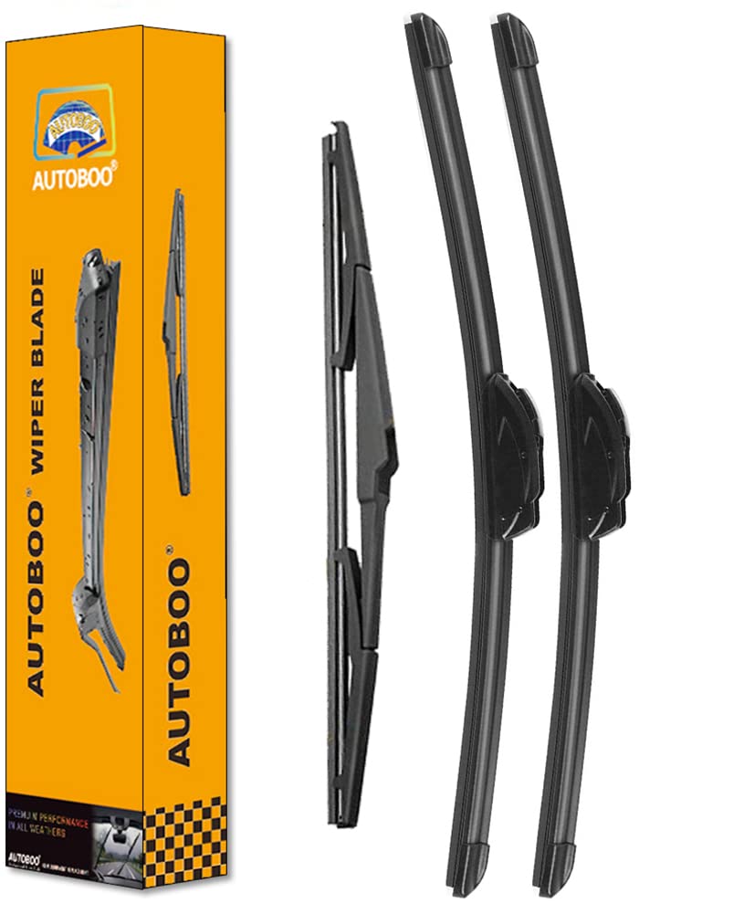 Autoboo 26''+19'' Windshield Wipers With 16'' Rear Wiper Blade Sets Replacement For 2010 2011 2012 2013 2014 2015 Toyota Prius -