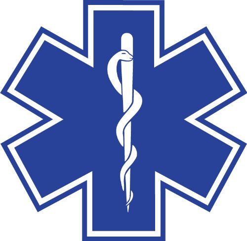 Star Of Life 4'X4' Sticker Decal Vinyl Blue Medical Ems Emt Paramedic