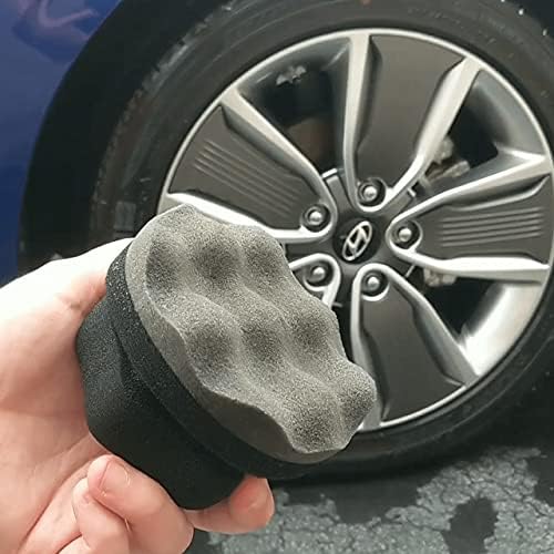 Ipely 6 Pack Large Tire Shine Applicator Pad, Durable And Reusable Hex-Grip Tire Dressing Applicator Pad For Applying Tire Shine