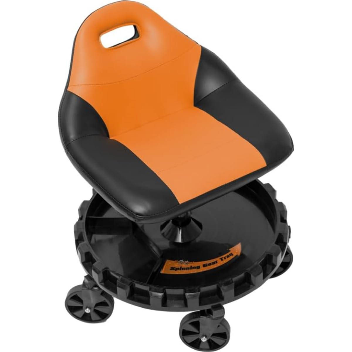Traxion 400Lb Capacity 2-703 Orange Progear Mobile Rolling Gear Seat With Black Carbon Fiber