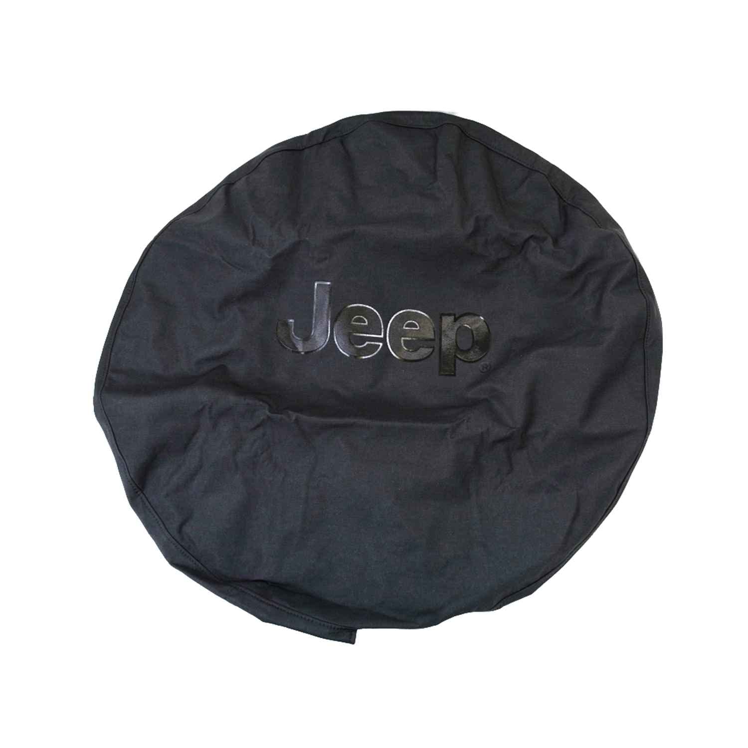 Mopar Jeep Wrangler Black Denim W/Logo Spare Tire Cover 32-33 Inch Oem