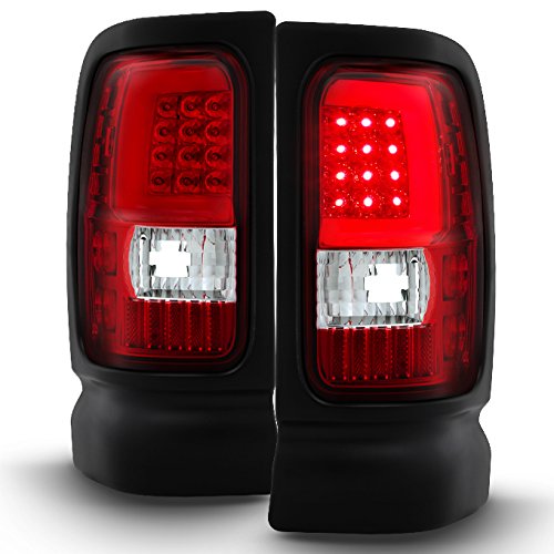 Akkon - For 94-01 Dodge Ram Br Be Red Clear Lens C-Shape Led Tube Tail Brake Light Assembly