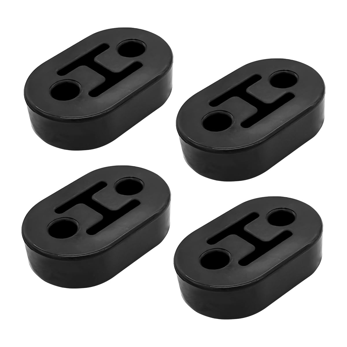 Osilly Car Exhaust Hanger, 4PCS Rubber Insulator Bushing Mount, 2 Holes 0.47 Inch (12mm), Auto Muffler Shock Absorbent Bracket M