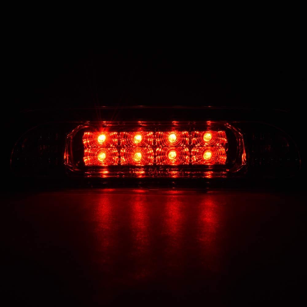 Cheda Third 3D Brake Lights, Compatible With 1999 2000 2001 2002 2003 2004 Jeep Grand Cherokee, Red Lens Clear Housing Led Bar T