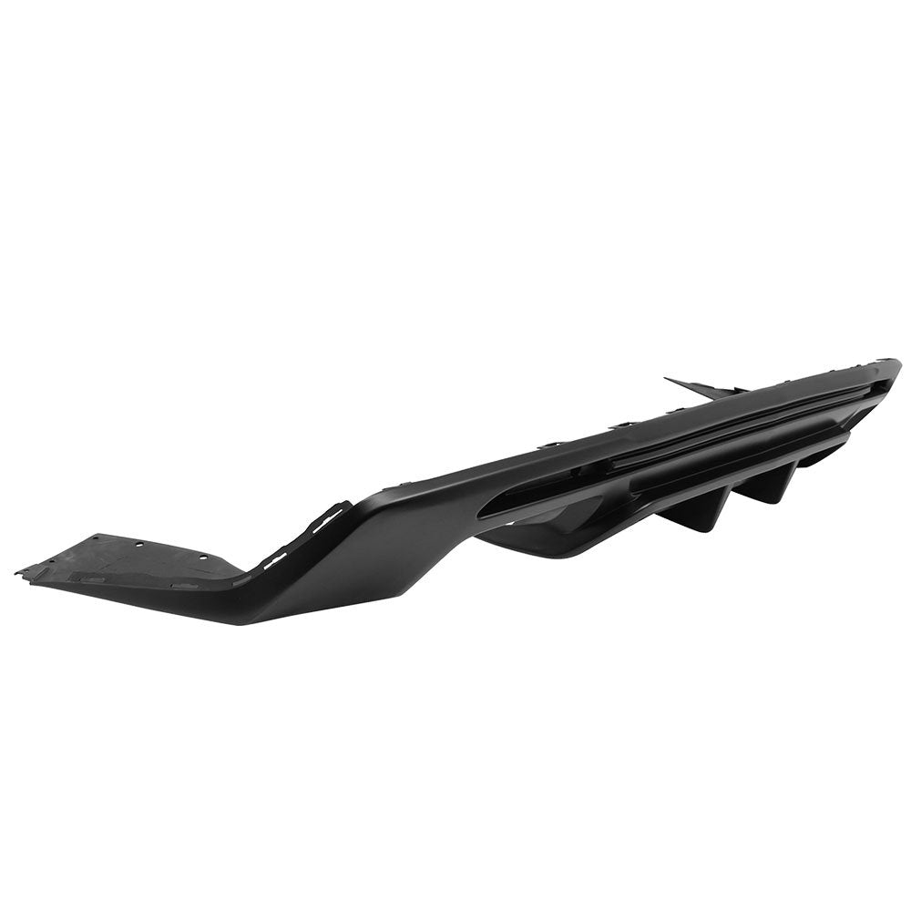 Ikon Motorsports Rear Diffuser Compatible With 2016-2024 Chevy Camaro (Except Zl1 Model), Matte Black Pp Rear Bumper Lip Lower Body Protection Avoid Against Collision