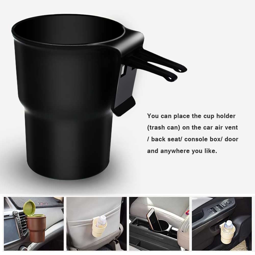 Car Cup Holder Organizer Drink Bottle Holder Stand Plastic Trash Container for Cellphone Keys Water Bottles Pen Food and So On