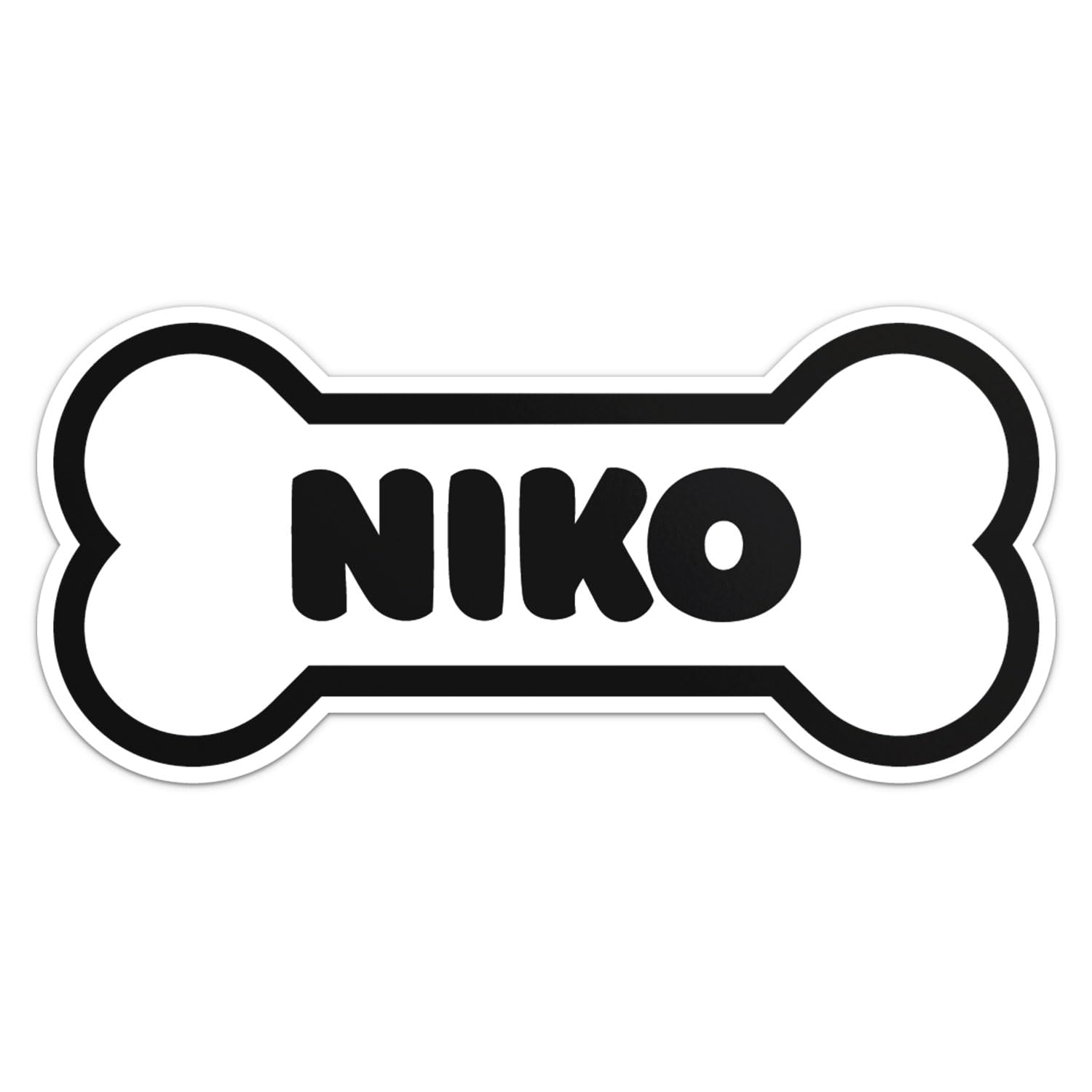 Niko Dog Name Sticker - Waterproof Vinyl Decal For Car Bumper, Laptop, Water Bottle, Wall, And Window, Size - 8'' Longer Side
