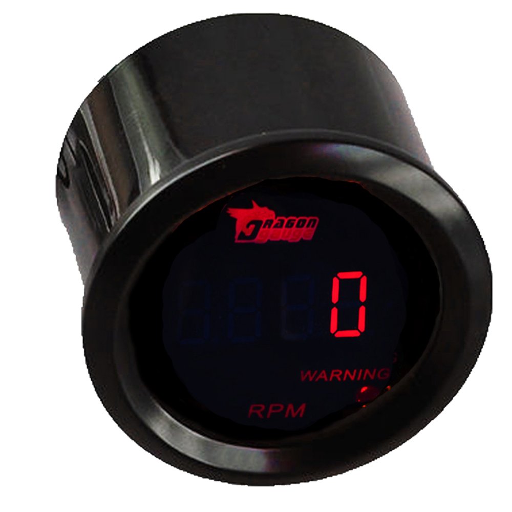 Esupport Car 2'' 52Mm Digital Tacho Gauge Red Rpm Tachometer 0-9999 Automotive