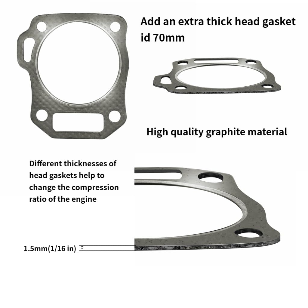 Strongthium 212cc 224cc Hemi Gasket Set Kit for Predator Tillotson Lifan Ducar Locin 210 212 213 224 Mini Bike Go Kart Engine Up