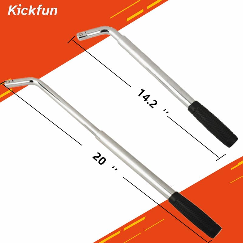 Kickfun Universal Lug Wrench - 17Mm, 19Mm, 21Mm & 23Mm Wheel Nut Wrench (20'')