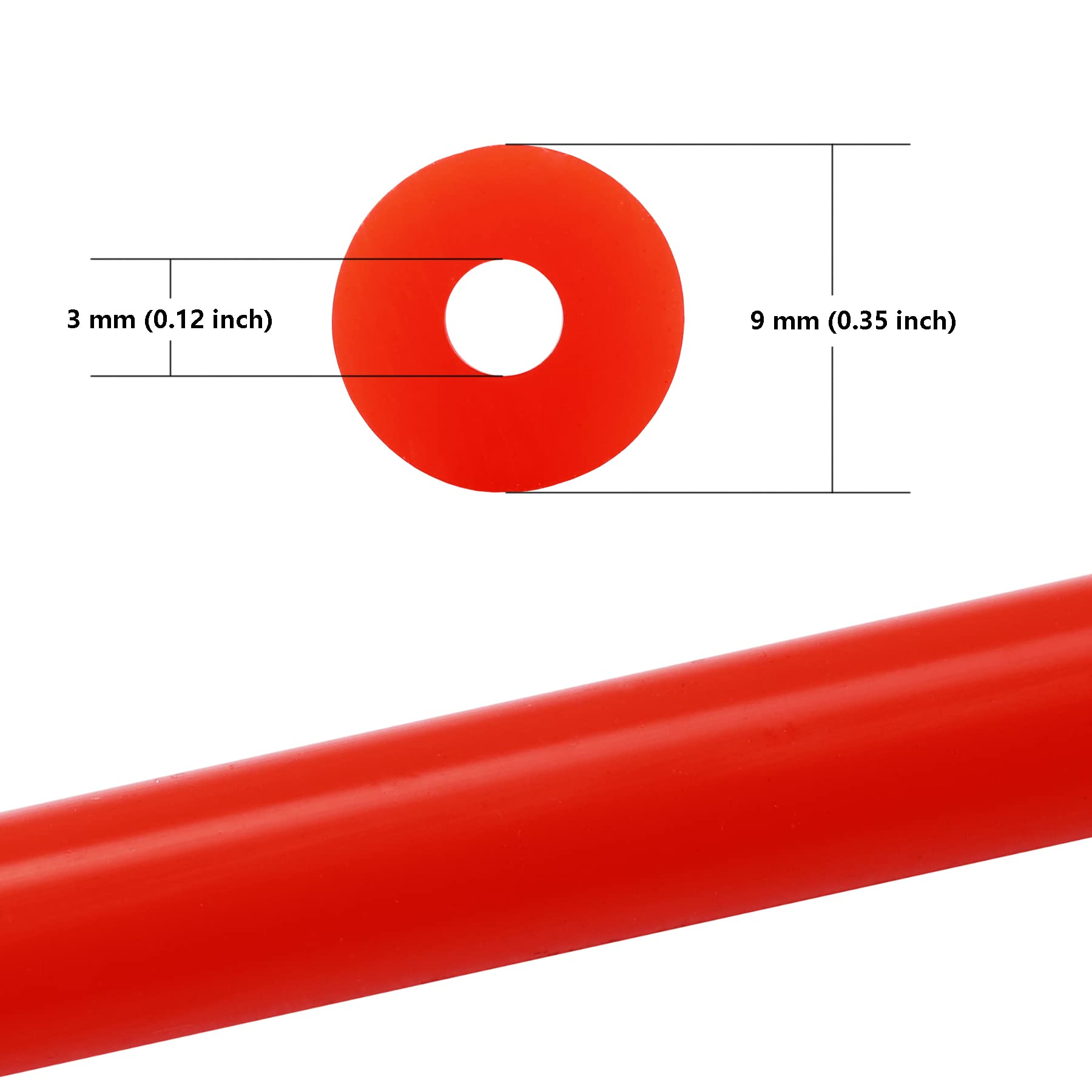 Ucreative 10Ft Id 1/8'' (3Mm) High Temperature Silicone Vacuum Tubing Hose 130Psi Max Pressure Red