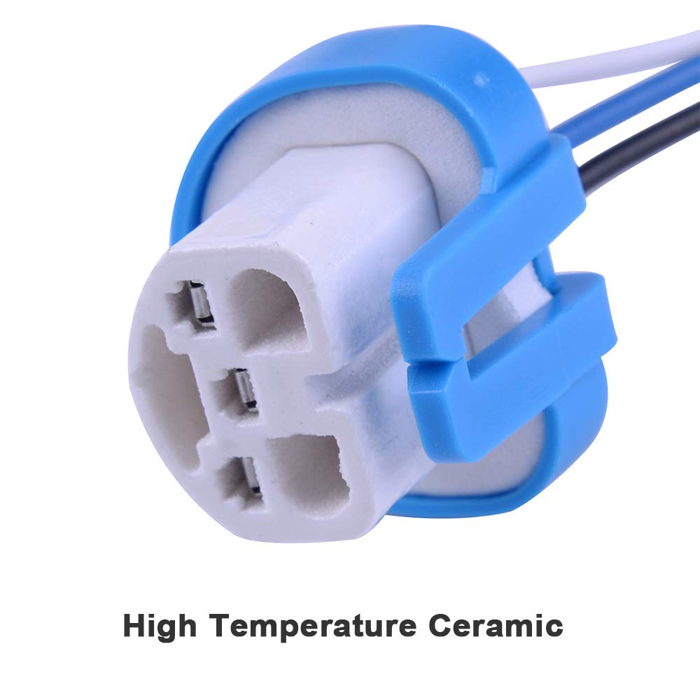 HerMia 9007 9004 HB1 HB5 High Temperature Ceramic Male Wire Harness Extension Socket Adapter Connector Wiring Cable for Headligh