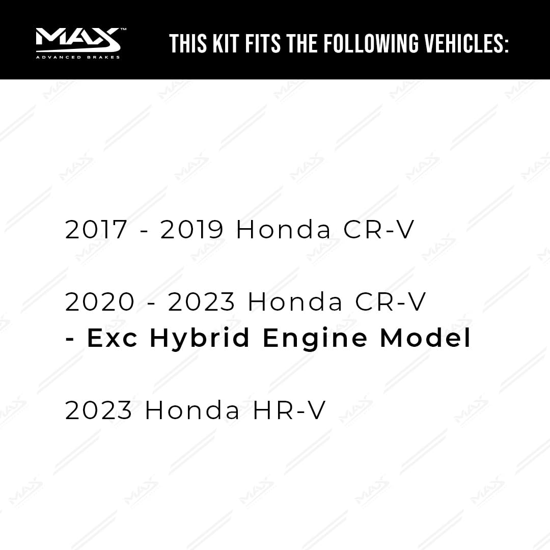 Max Advanced Brakes Front Brake Kit Compatible With 2017 2018 2019 Honda Cr-V 2020 2021-2023 Cr-V Exc Hybrid Engine Replacement