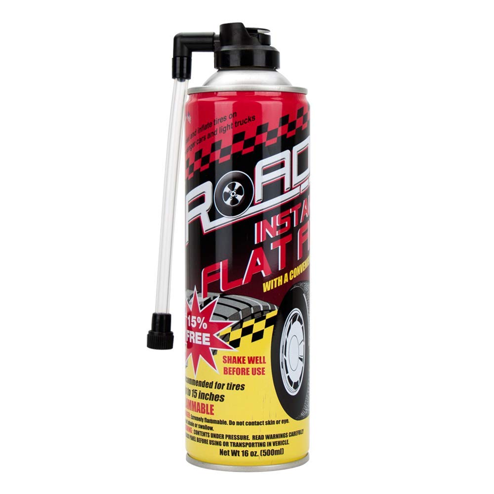 Road Instant Fixes Flat Tire Easy Hose Tire Inflator Air Filler Sealant 16Oz (1 Pack)