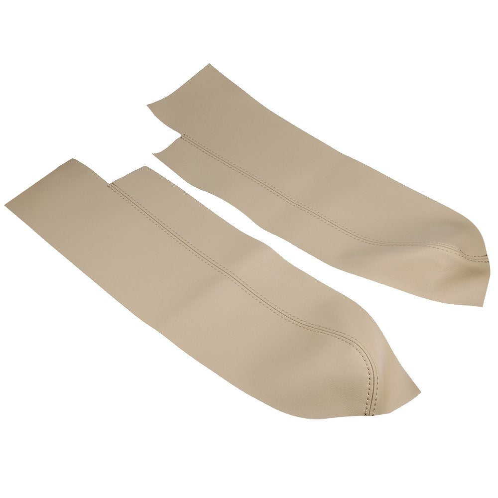 Hoypeyfiy 2pcs (1Pair) Microfiber Leather Front Door Panels Armrest Cover Replacement for Honda Cr-V CRV 2007-2012 (Leather Only) Beige Tan