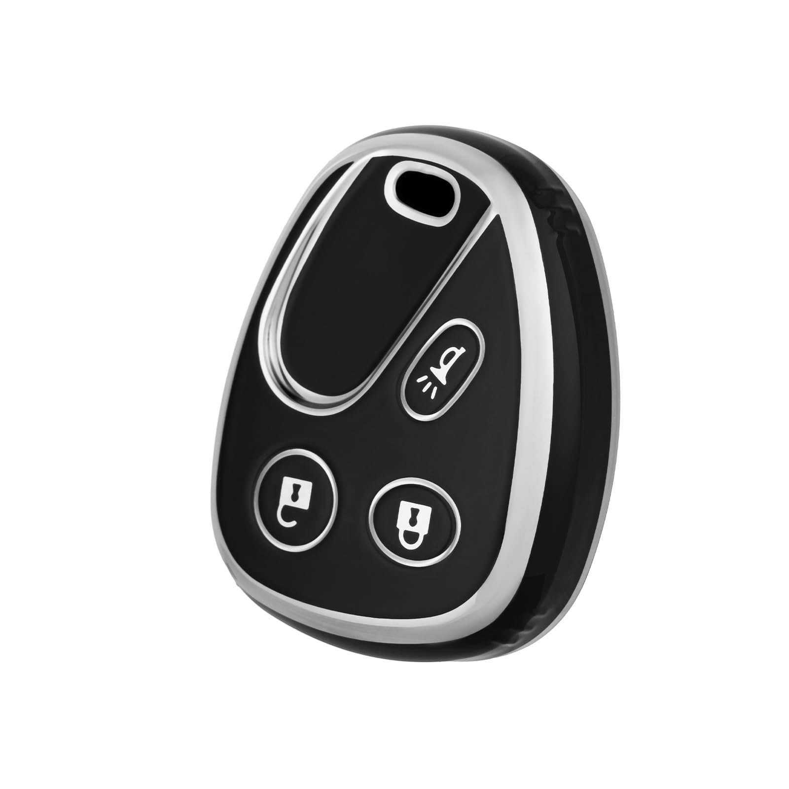 CHATYYD for Chevy Key Fob Cover, Soft TPU Car Key Cover Compatible with 2002-2007 Chevy Silverado Avalanche Suburban Trailblazer