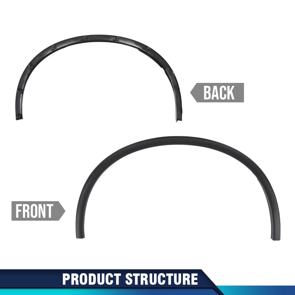 Pit66 Black Fender Trim Compatible With Dodge Durango 2011-2021 Ch1291112, Ch1290112, 57010620Ae, 57010620Ad, 57010621Ae, 570106