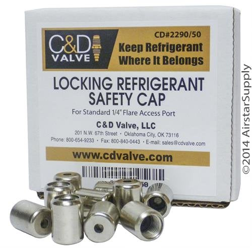 C&D Valve # CD2290-1/4 Locking Safety Cap, Pack of (50)