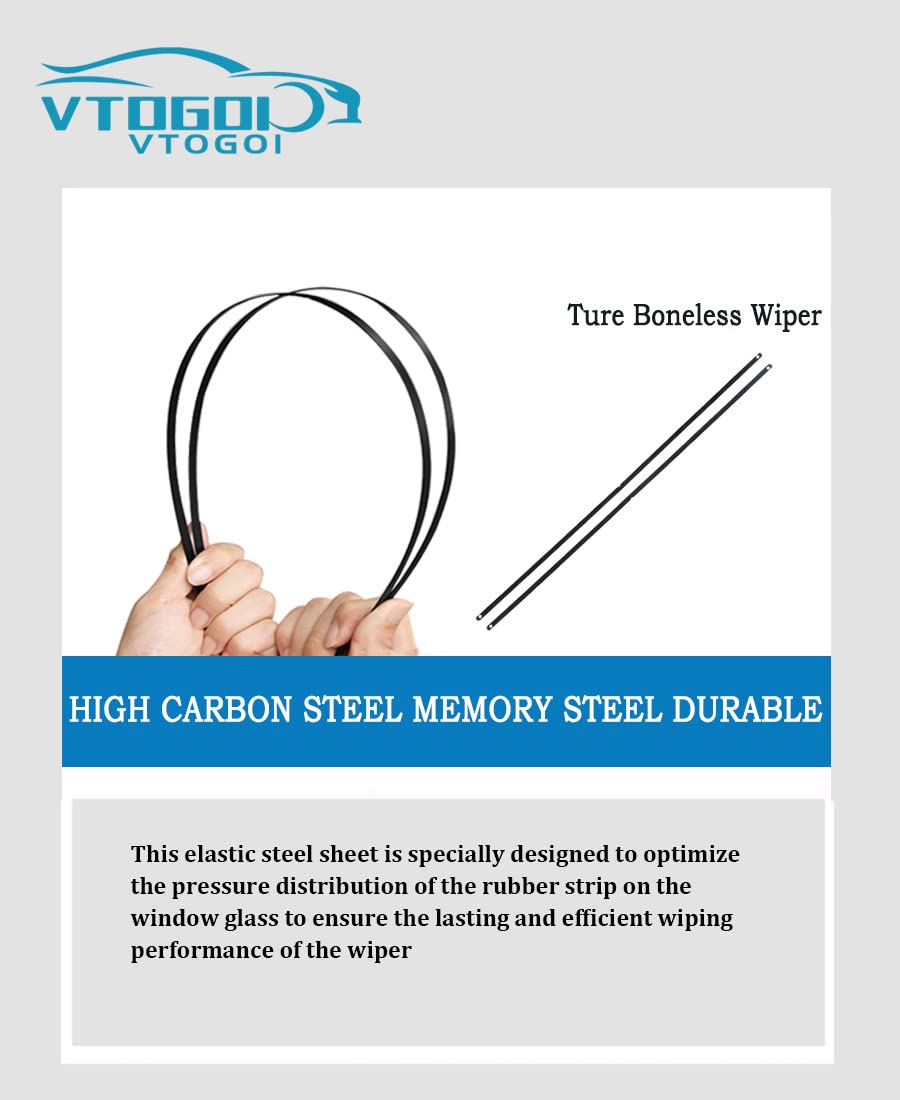 Vtogoi Original Factory Quality Windshield Wiper Blades Front And Rear Set Replacement For 2016 + Bmw X1-26 '+16'+14' (Pack Of 3)