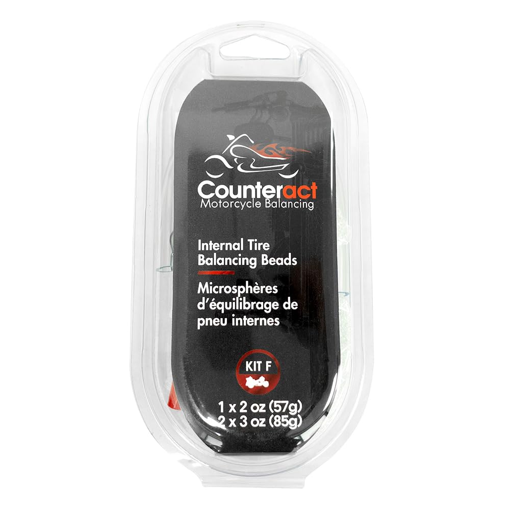 Counteract Kit-F Motorcycle Do It Yourself Tire/Wheel Balancing Beads Kit - (1) 2Oz (2) 3Oz Diy Bead Bags, (3) Valve Caps And Co