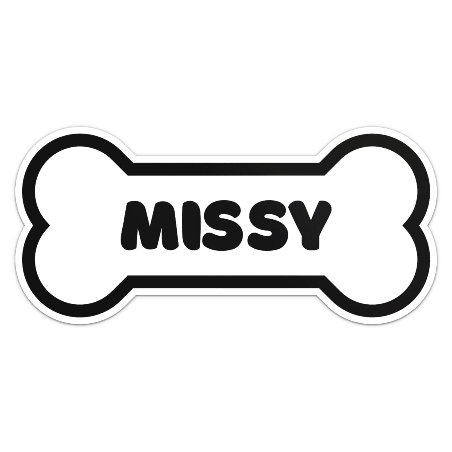 Missy Dog Name Sticker - Waterproof Vinyl Decal For Car Bumper, Laptop, Water Bottle, Wall, And Window, Size - 6'' Longer Side