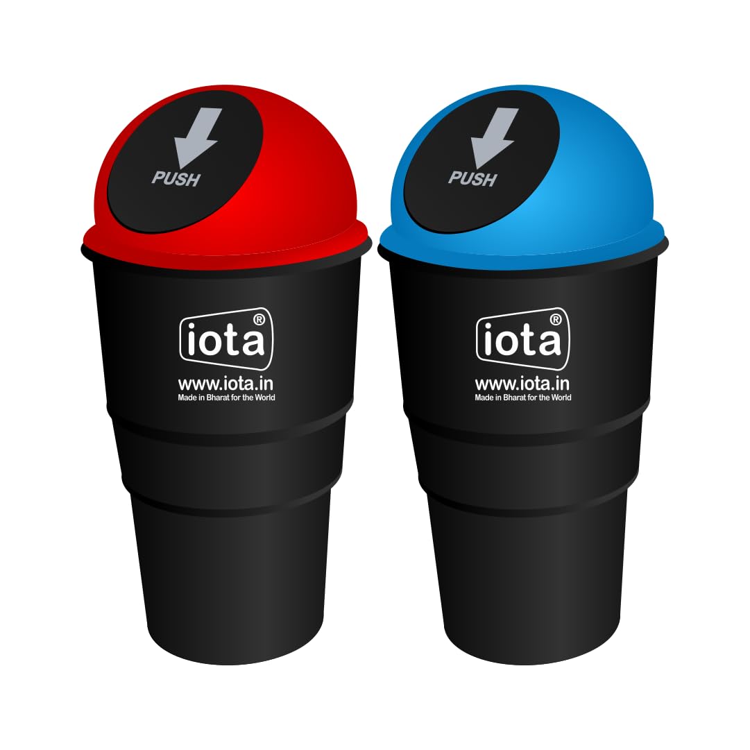 iota Best multipurpose Portable Dustbin for Everyday use | mini trash bin for desk | car trash bin | car bin back seat | car bin