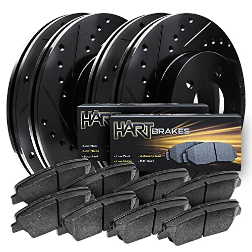 Hart Brakes Front Rear Brakes And Rotors Kit |Front Rear Brake Pads| Brake Rotors And Pads| Heavy Duty Brake Pads And Rotors - B