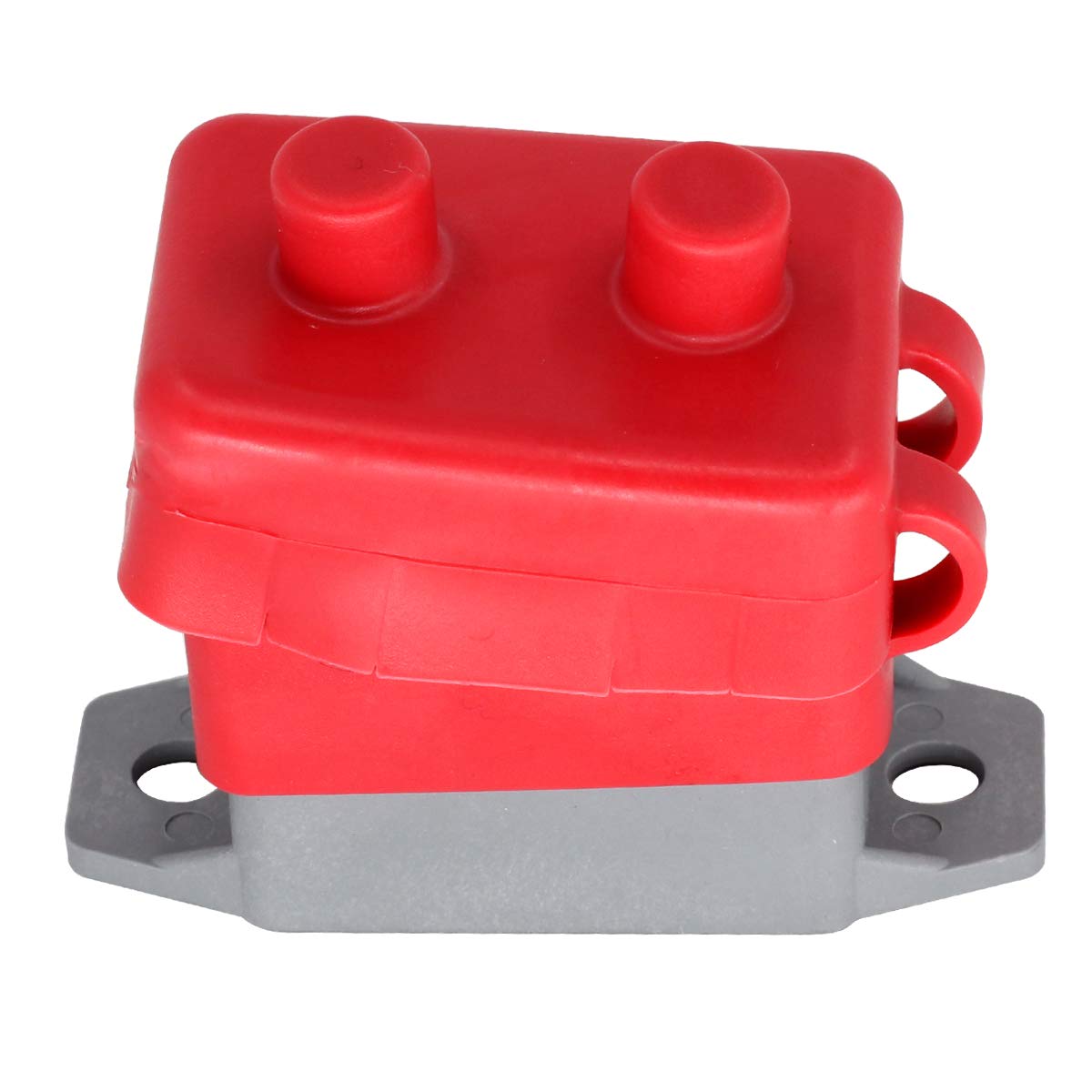 Rkurck 12/24V Stud Bolt Type 20A Automatic Reset Circuit Breaker With Red Cover