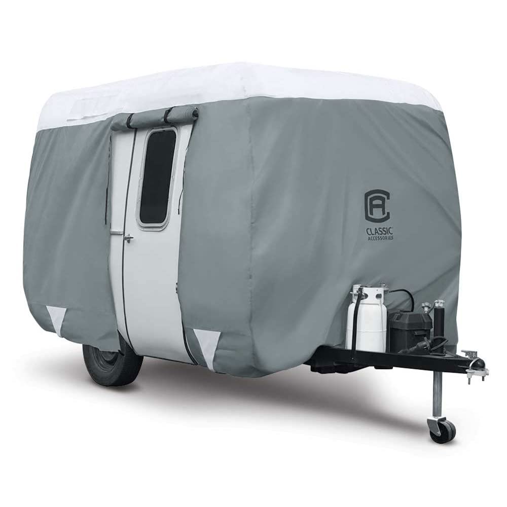 Classic Accessories Over Drive PolyPRO 3 Molded Fiberglass Travel Trailer Cover, Fits 13' 1'' - 16' Trailers, RV Cover, Camper C