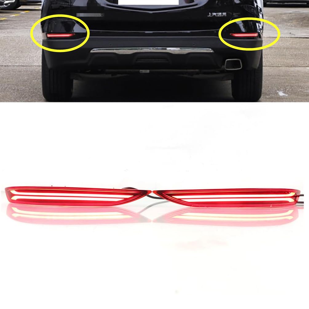 Ecahayaku Compatible With 2017-2022 Chevy Equinox Led Rear Bumper Reflector Lights 3-In-1 Function As Driving Light/Brake Light/