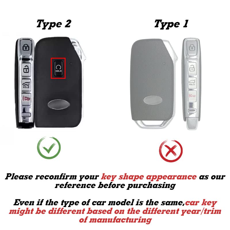 Xotic Tech Glossy Black Carbon Fiber Pattern Abs Key Fob Shell Cover Case W/Red Silicone Button Cover, Compatible With Kia Ceed