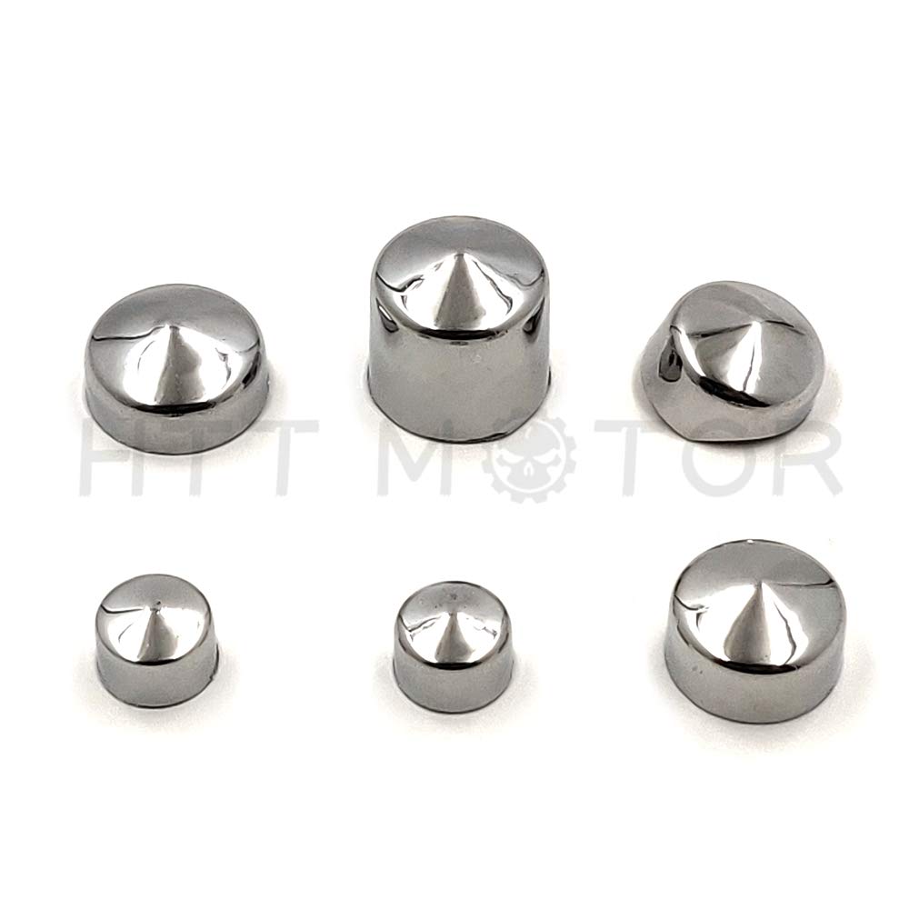 Httmt Mt247-003-Cd Chrome Bolts Toppers Caps Compatible With 1991-2012 Harley Davidson Dyna Glide Twin Cam
