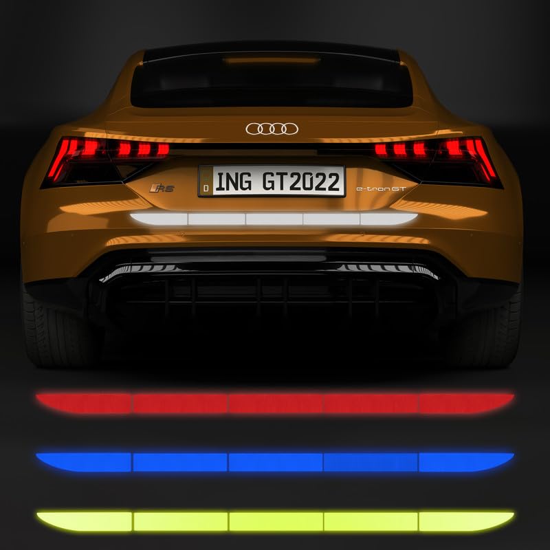 True Line Automotive Rear Trunk Reflective Car Stickers - High-Intensity Car Reflective Stickers - 5 Pcs Reflective Stickers For