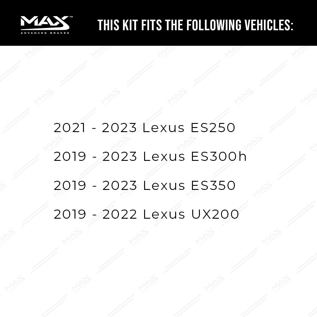 Max Advanced Brakes Front Brake Kit For Lexus Es250 Es300H Es350 Ux200 Ux250H Toyota Camry Avalon Rav4 C-Hr Venza Replacement Geomet Coated Oe Disc Brake Rotors And Ceramic Brake Pads