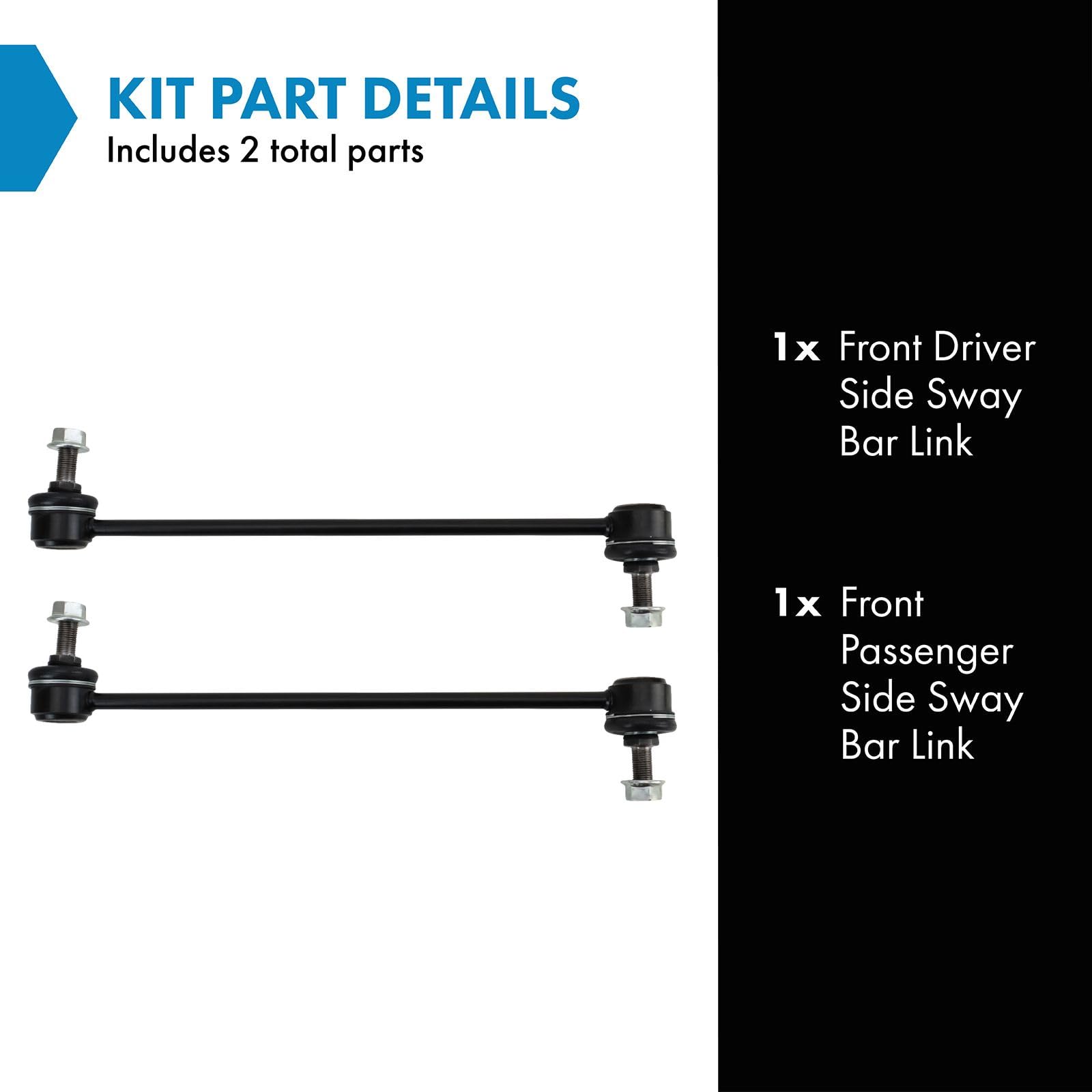 Trq Front Sway Bar Stabilizer Link Set Compatible With 2017-2022 Chrysler Pacifica 2020-2022 Voyager