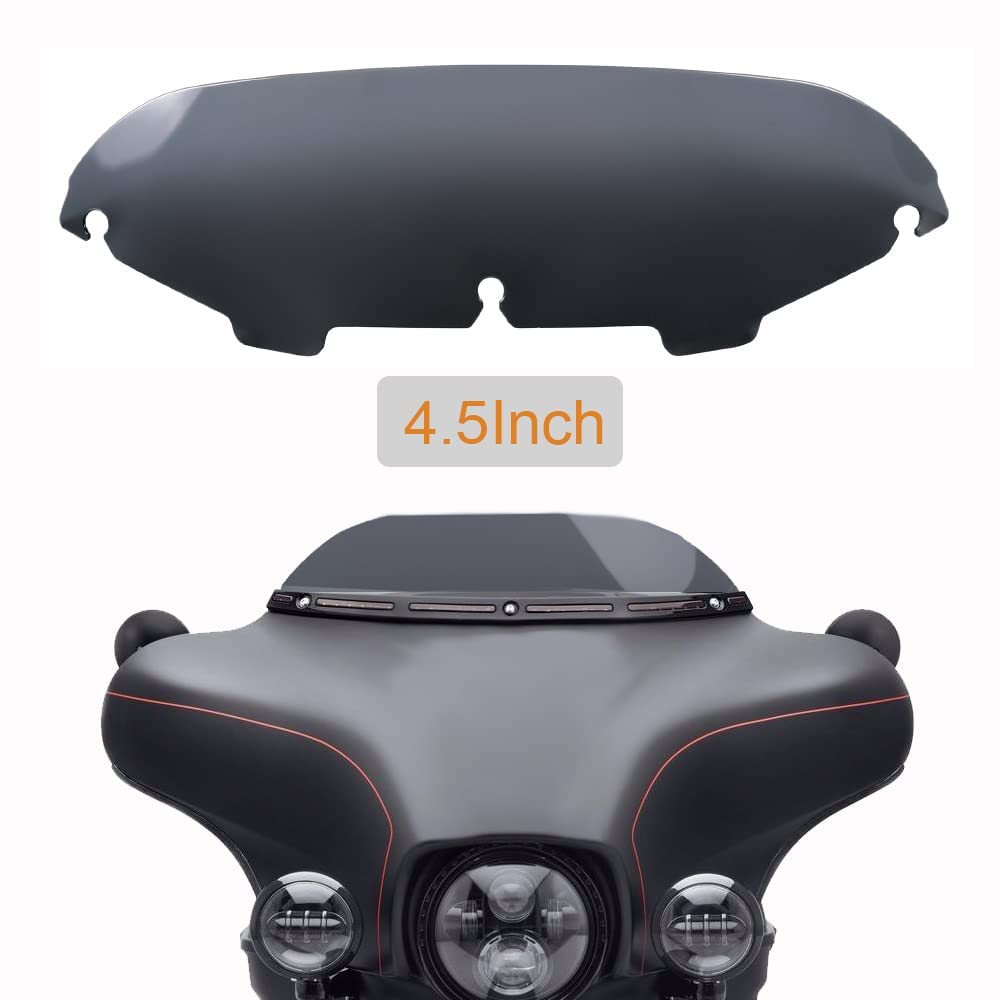 Smoke 4.5'' Windshield Windscreen Compatible For 1996-2013 Harley Davidson Touring Street Glide Electra Glide Flht Flhtcu Ultra