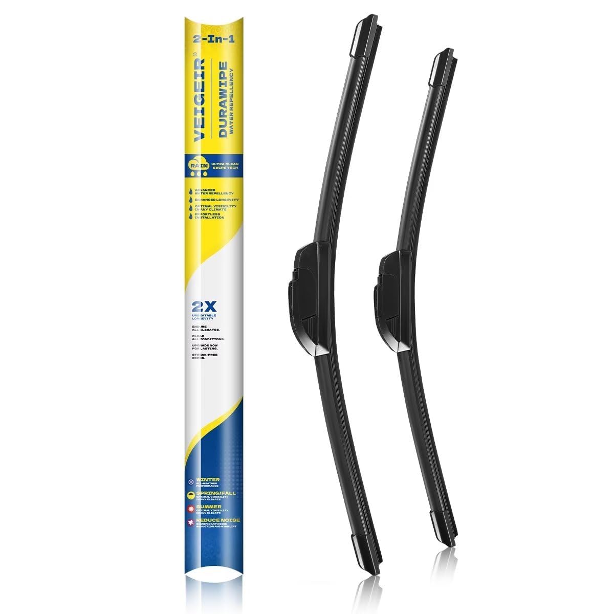 Veigeir 24Inch + 18Inch Windshield Wiper Blades For My Car Universal J/U Hook Front Oem Quality Automotive Replacement Blades