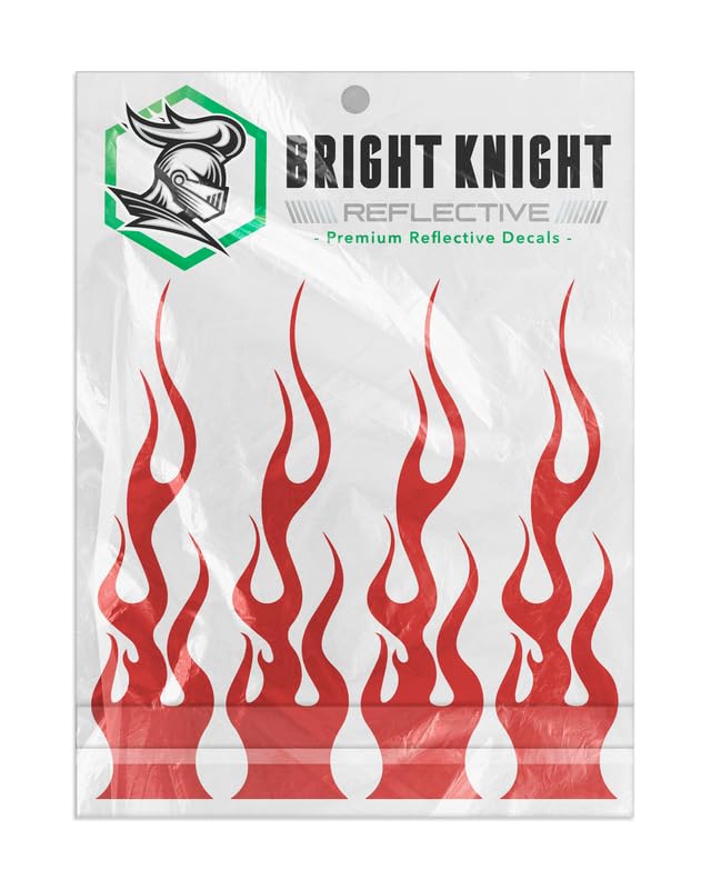 Flame Decals Reflective (2) 1.25'X5.25' Great For Helmets, Motorcycles, Computer Stickers, Phone, Tablet, Hard Hat (Yellow Reflective)