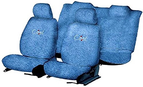 REXBURG Sweat Control Fixed Front Headrest (Blue) Towel Seat Cover for Maruti Suzuki AStar