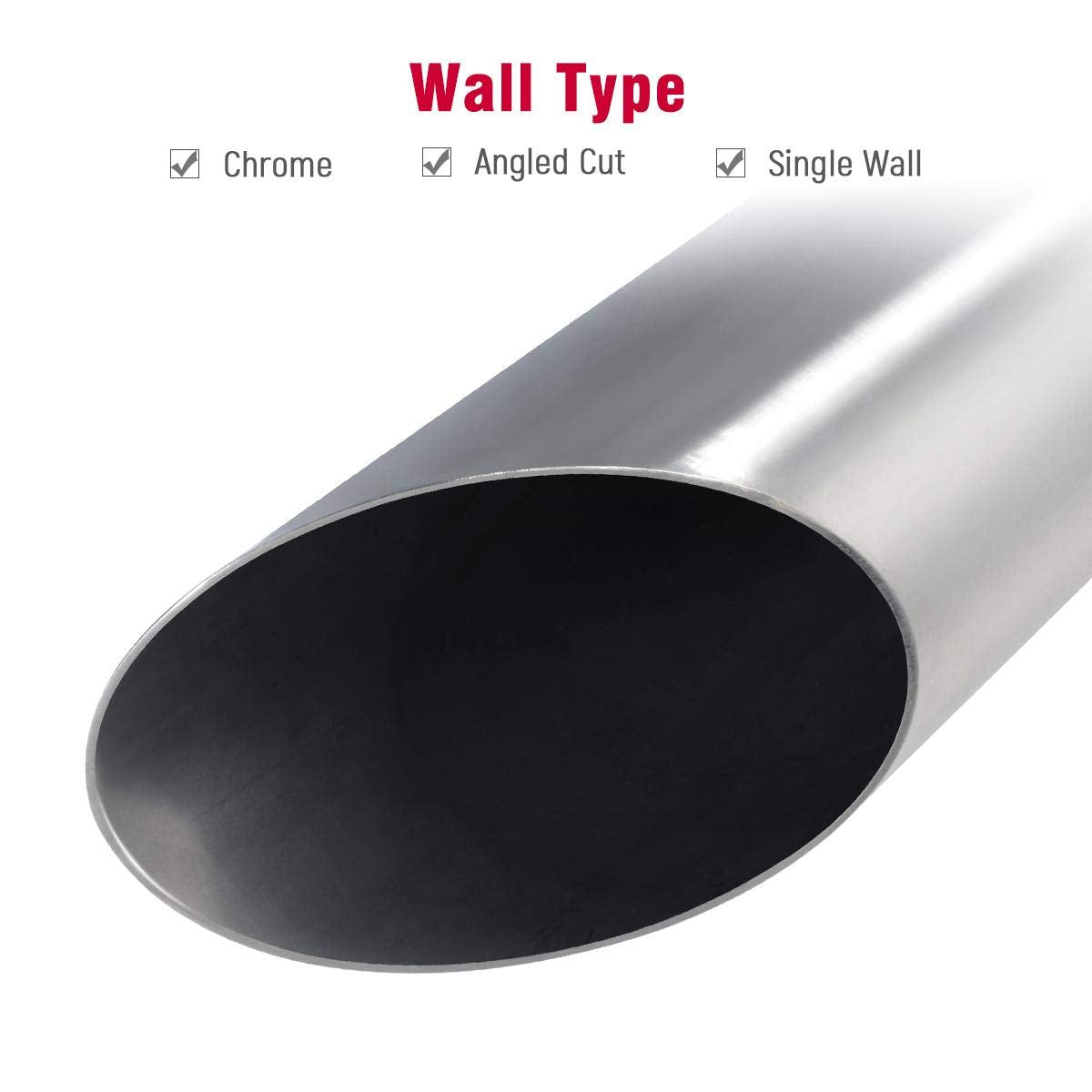 Upower Exhaust Tip 2.5'' Inlet X 4'' Outlet X 18'' Overall Length Universal Trucks Car Stainless Steel Weld On Exhaust Tailpipe