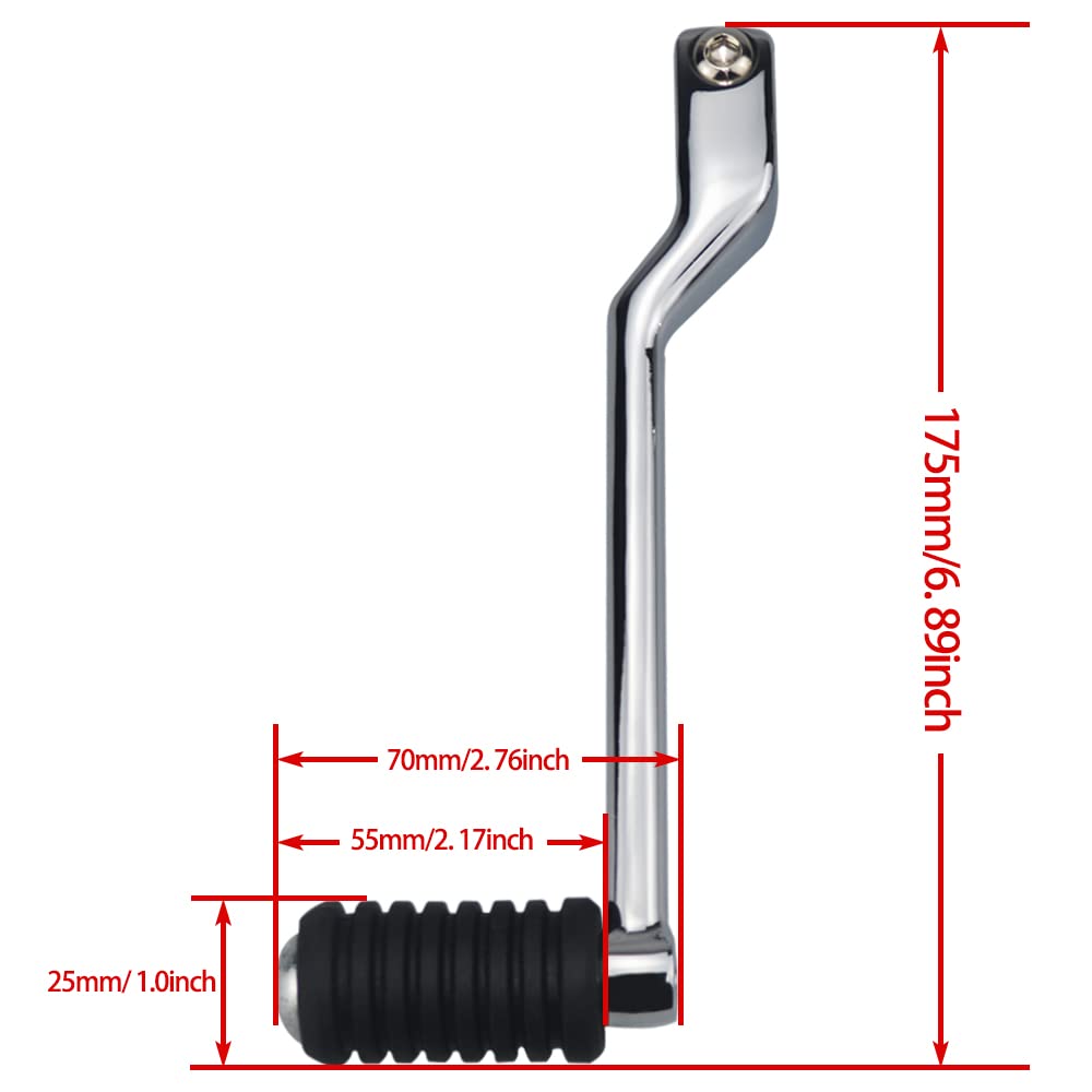 Wowtk Heel Shift Lever,Rear Shift Lever Compatible With Harley 1986-2017 Fl Softail, 1988-2024 Touring Road Glide Electra Road King Street Glide And 2008-2024 Trike Models,Chrome