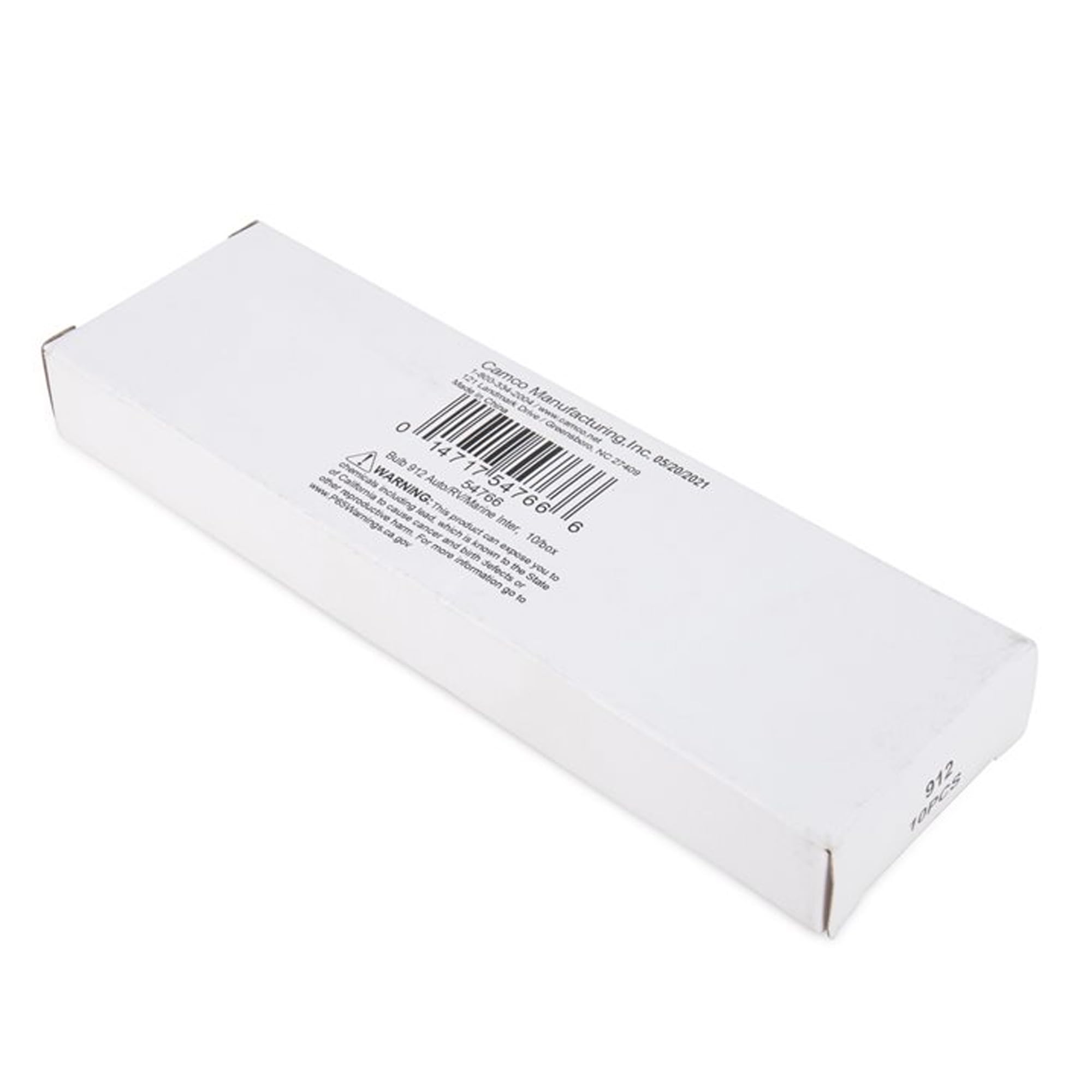 Camco 54766 912 Auto/Rv/Marine Replacement Interior Light Bulb - Box Of 10