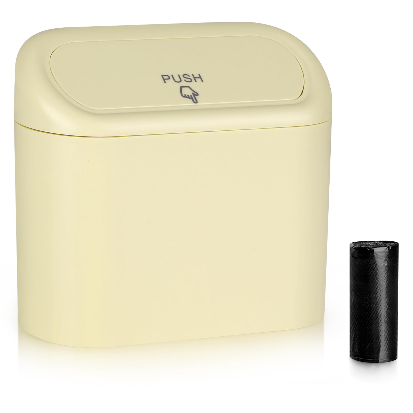 Accmor Car Trash Can, Portable Vehicle Trash Bin With Lid, Car Dustbin Garbage Organizer Holder With One Roll Trash Bag, Leakpro