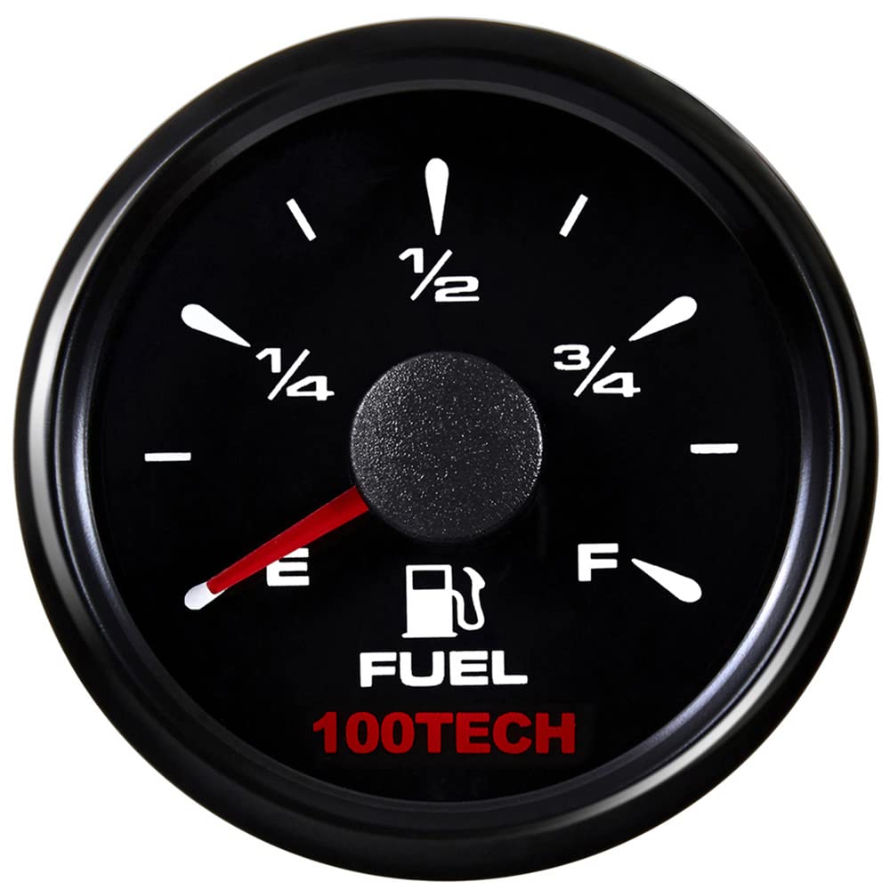 100Tech Marine Fuel Gauge Boat Gauge Fuel Gauge Aftermarket Fuel Level Gauge Marine Automotive Replacement Gauge 240-33Ohm 0-190Ohm 240-30Ohm 0-180Ohm 10-180Ohm Motocycle Car Truck Vehicle All Black