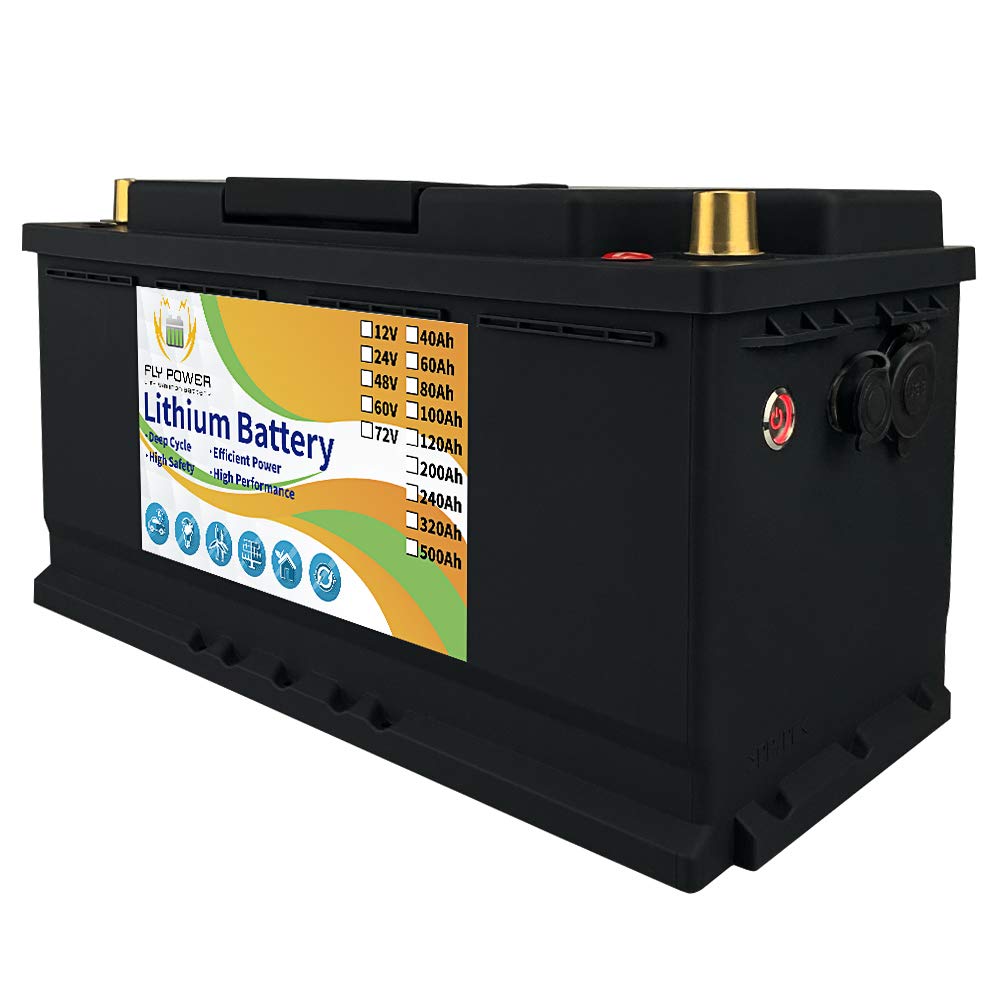 Fllyrower 12V 100Ah Lifepo4 Battery With Grade A Cells And Perfect Bms Deep Cycle Times Up To 10000 For Trolling Motor Rv Solar System Golf Cart Home Appliances Support Series And Parallel Connection