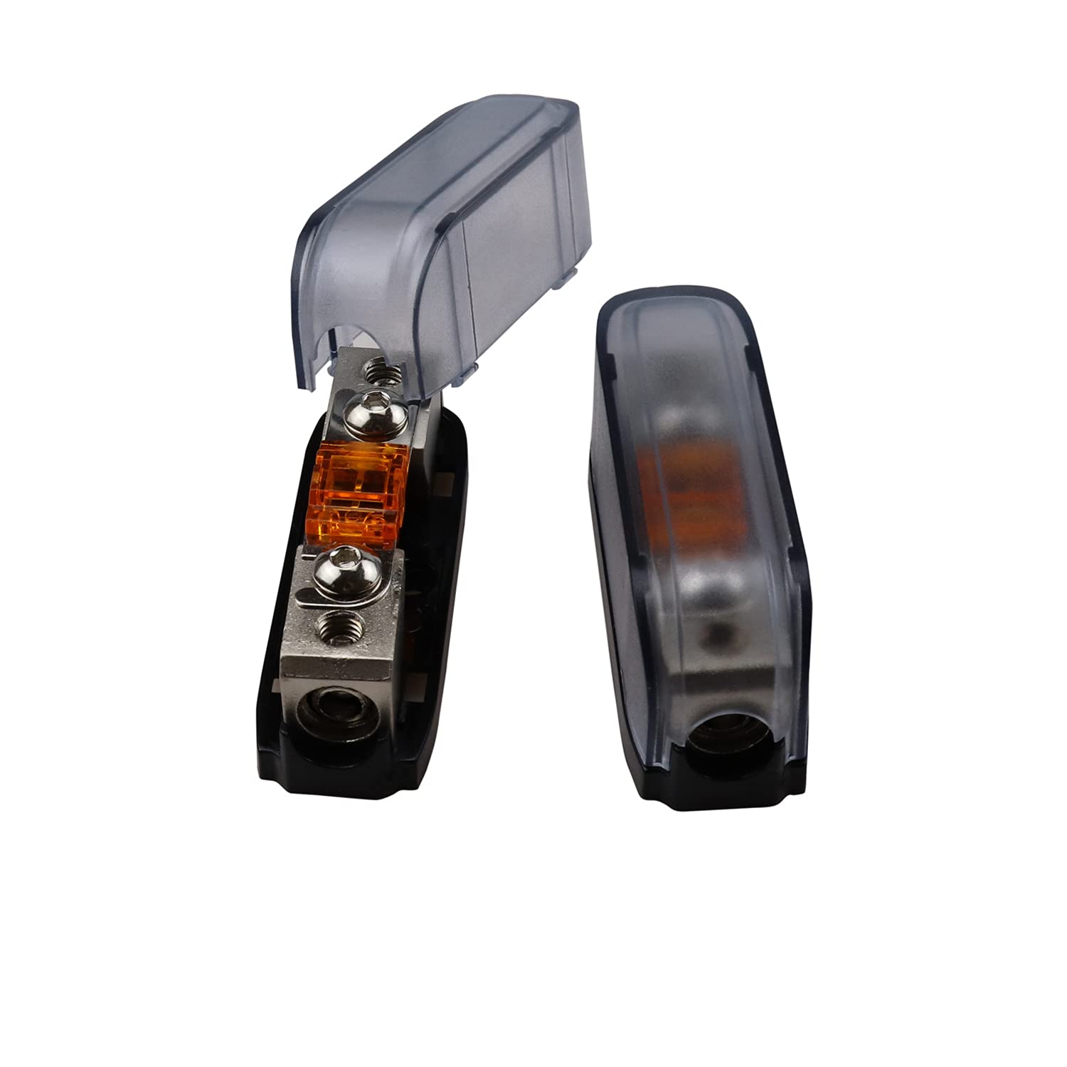 Zookoto 2 Pcs 40A Mini Afs Inline Fuse Holder 4/8 Gauge In 4/8 Gauge Out Fuse Block 40A For Car Audio