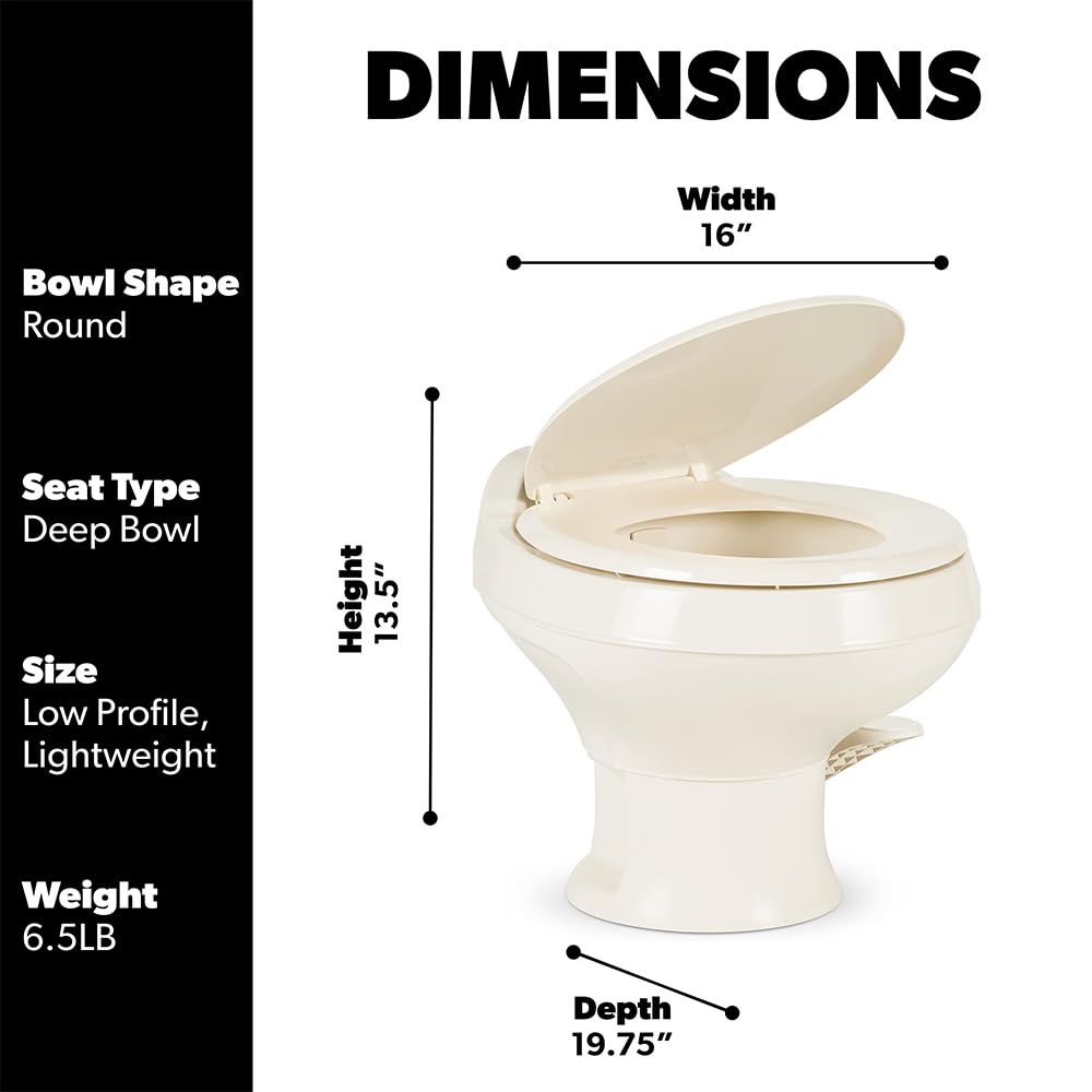 Dometic 301 Series Low Profile Toilet, Bone