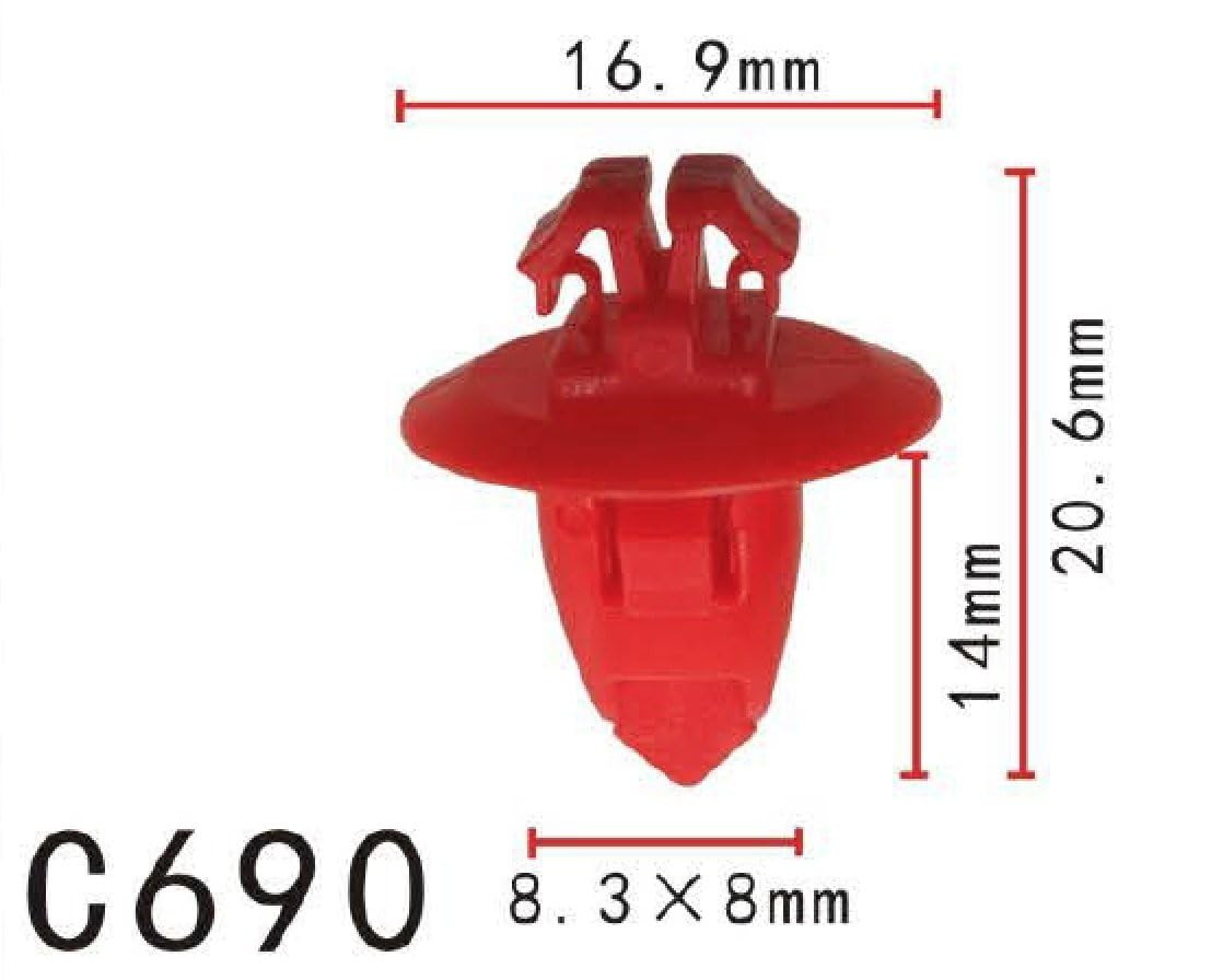 Autobahn88 Retainer Clip For Fender, Compatible With Toyota 98-04 Tacoma (Oem: 9090467037) (Pack Of 20)