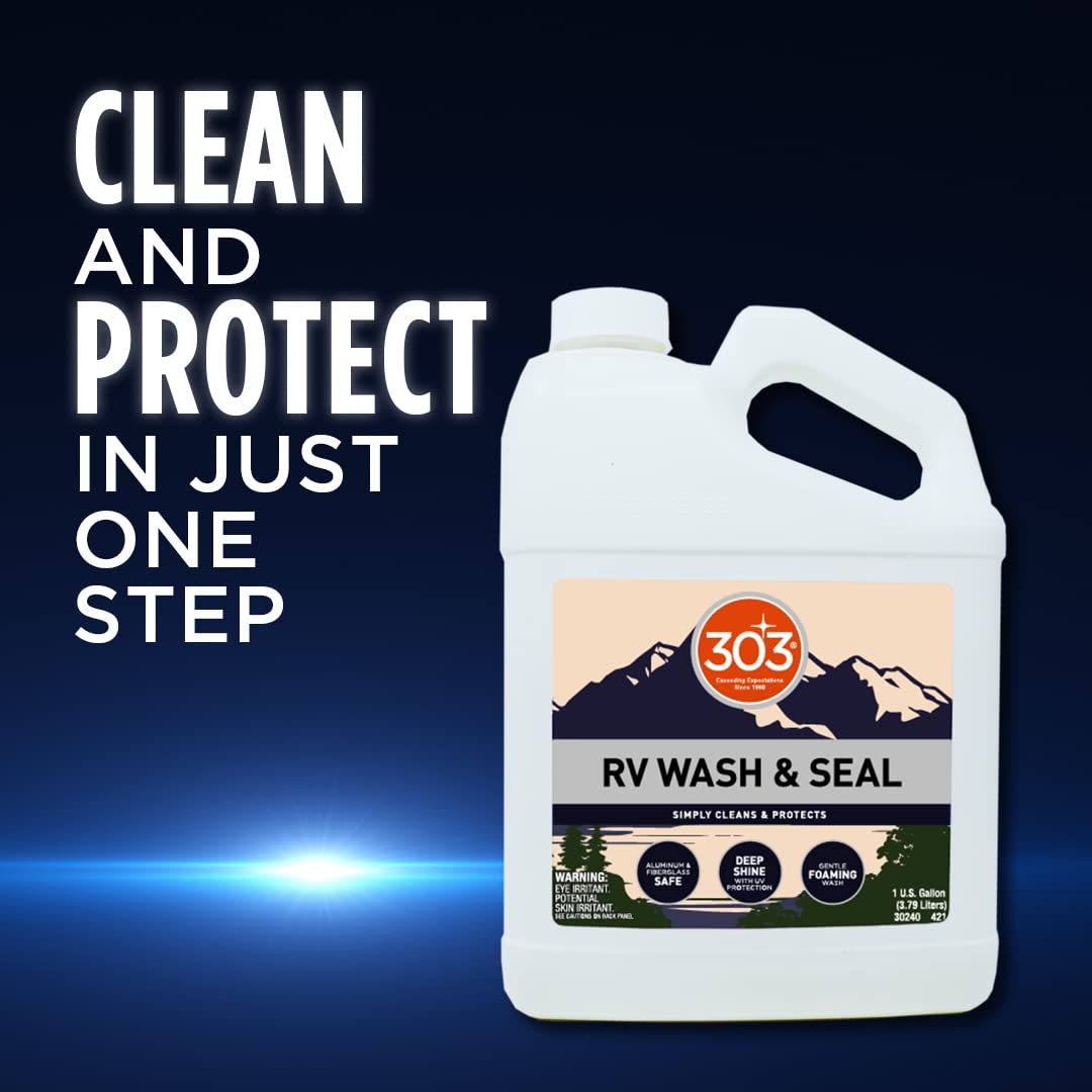 303 Products RV Wash & Seal - Clean, Streak-Free Finish, pH Neutral with High Foaming Formula, Provides A Deep Gloss Finish on R