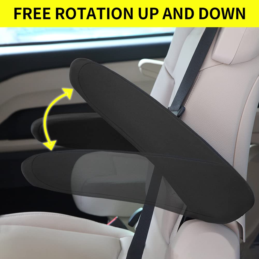 Aomsazto For Honda Crv 1997-2010 Seat Armrest Covers Black Arm Rest Cover Replacement Fabric One Pair